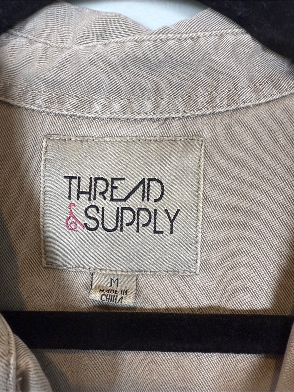 Thread & Supply Long-Sleeve Button-Front Shirt in Beige Taupe - Picture 2 of 3